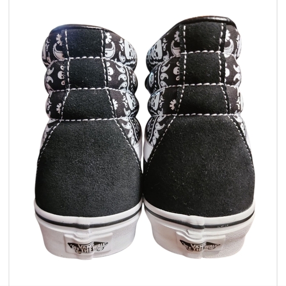 NWT VANS SK8-HI Bandana Black Suede Canvas Skate Shoes Men's Size 9.5 Women's 11 - Picture 11 of 14